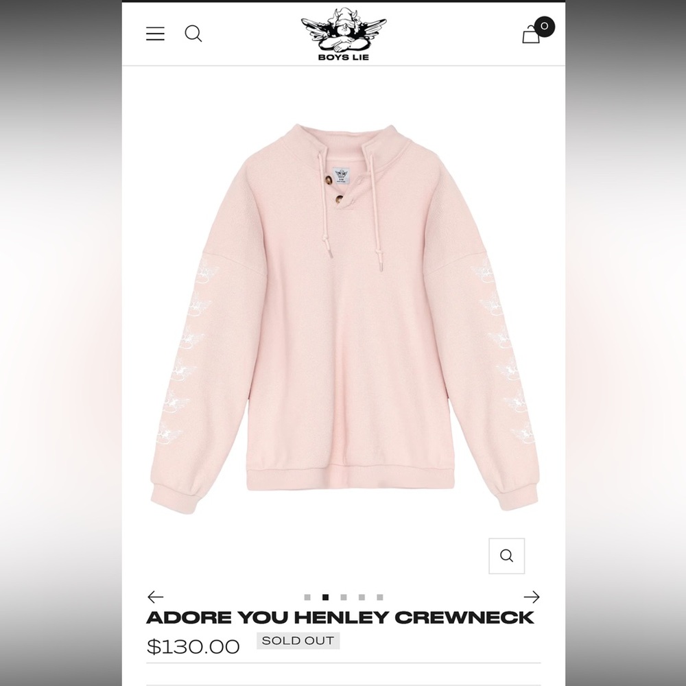 Boys Lie Adore You Pink Crewneck Sweater Size S/M